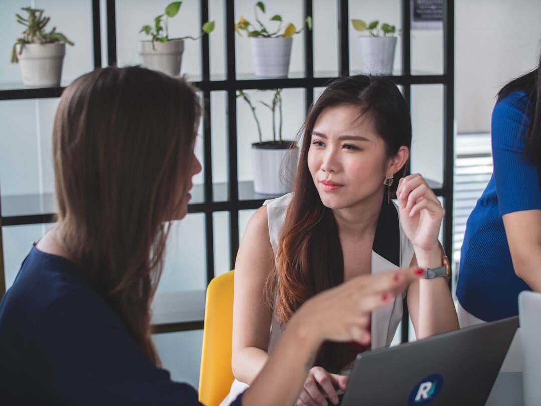 person telling story in meeting